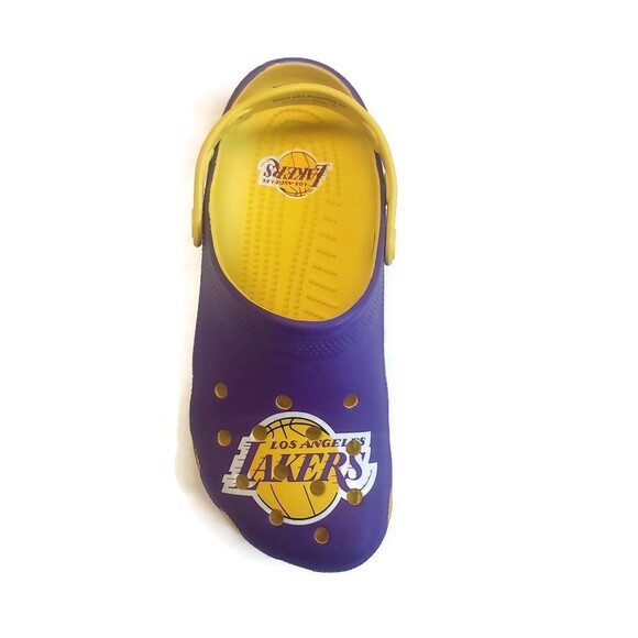 CROCS Mens 6 Womens 8 Slip On Clogs Los Angeles Lakers Sandals Shoes Purple Gold main image 9